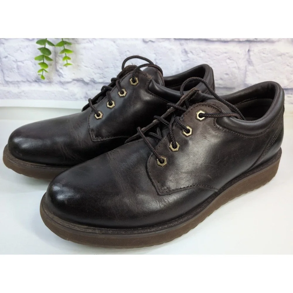 NEEDS TLC🚨L.L. Bean Oxford Shoes Men 10M Brown Leather Lace Up Chore Work Farm